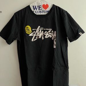 Bape X stüssy collab short sleeve tee